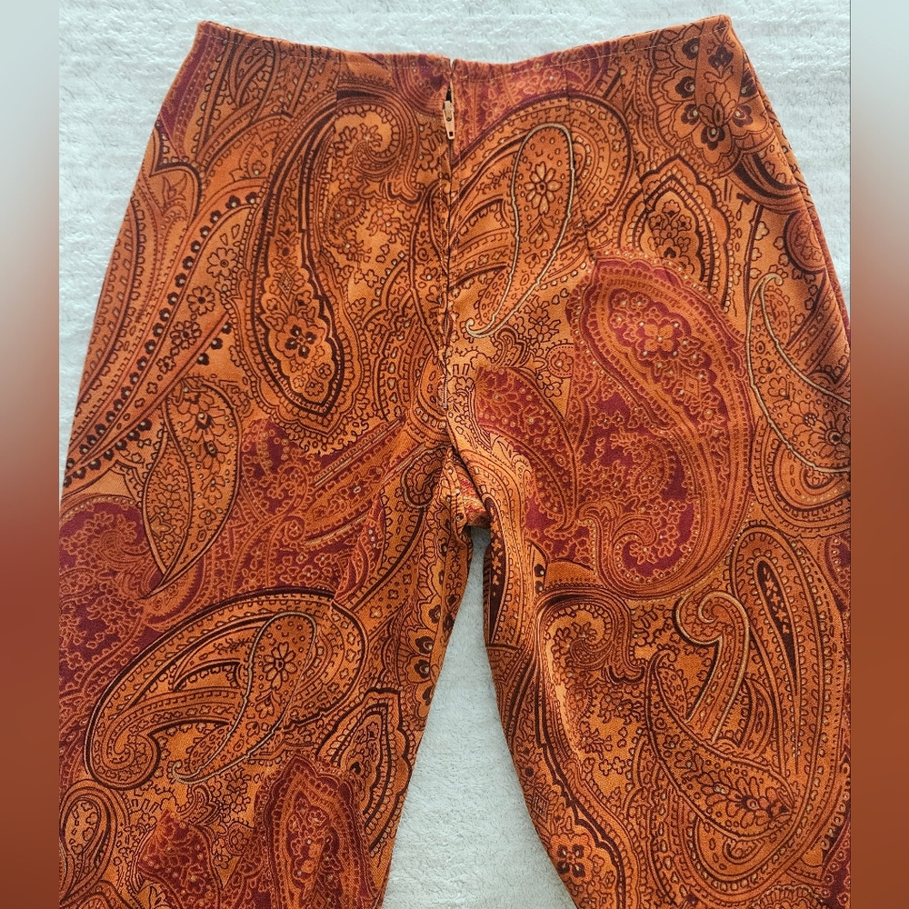 Paisley Print Wide-Leg Pants - Picture 6 of 9
